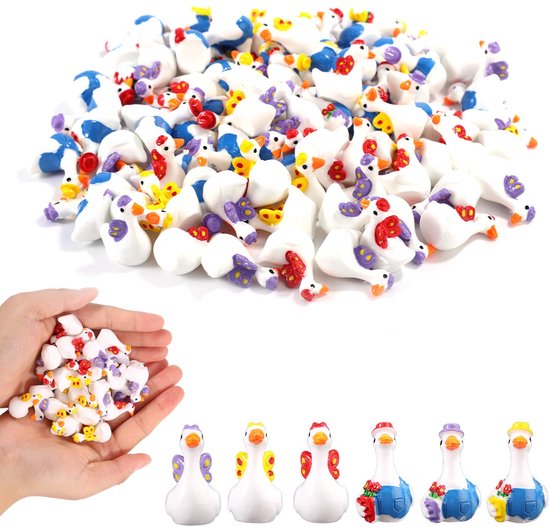 90 stuks kleine harsgans in tuinier- en vlinderstijl mini ganzenbeeldjes kleine dieren van hars voor doe-het-zelf-knutselwerkjes feeëntuinen poppenhuis microlandschapsdecoratie van Jetec