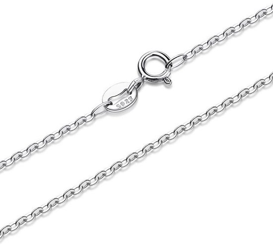 925 sterling zilveren damesketting, zonder hanger, 1 mm, zilver, verkrijgbaar in 45 cm, waterdicht, antioxidatie