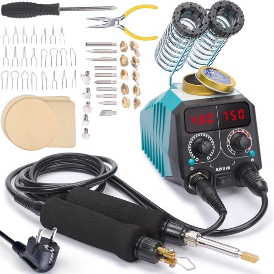 939D-VII Houtbrandstiftenset: 2-in-1 Brandschildergereedschap Met Temperatuurweergave En 23 Punten van YOUYIKE