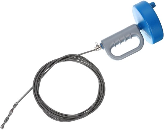 9,8 voet pijpreinigingsslang, afvoerslang met booradapter, spoelbakreiniger, afvoerreinigingsgereedschap voor keukenbadkuip, blauw