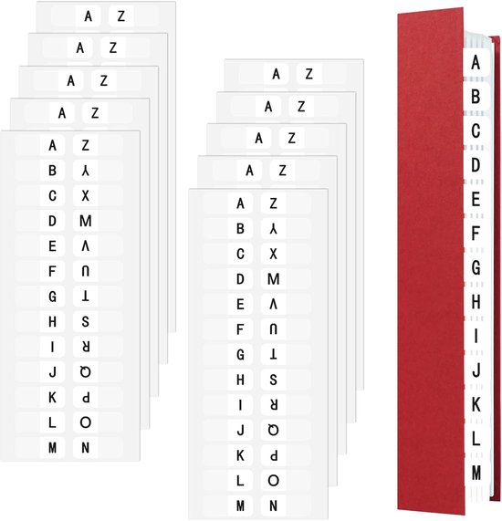 A-Z Alfabetische indextabs, 260 stuks zelfklevende alfabettabbladen verdelers wit 1 inch alfabet tabbladen inhoud indexverdelers kleverige alfabetische bindmiddelverdeler voor notitieboek, van Merkloos	