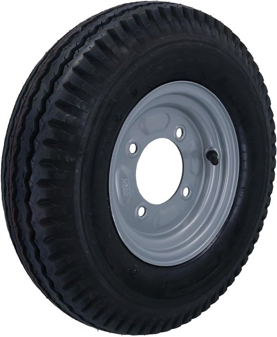 Aanhangerwiel met band - Reservewiel trailer - Vervangen of upgraden - 400x8 inch maat - 115mm PCD - Grijs