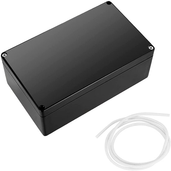Aansluitdoos - waterdicht IP66 - elektrische accessoirebehuizing - kunststof - aansluitdoos voor buiten - zwarte elektronische projectbox - 1 stuk - 200 x 120 x 75 mm - beschermingsgraad - buitengebruik van Merkloos	