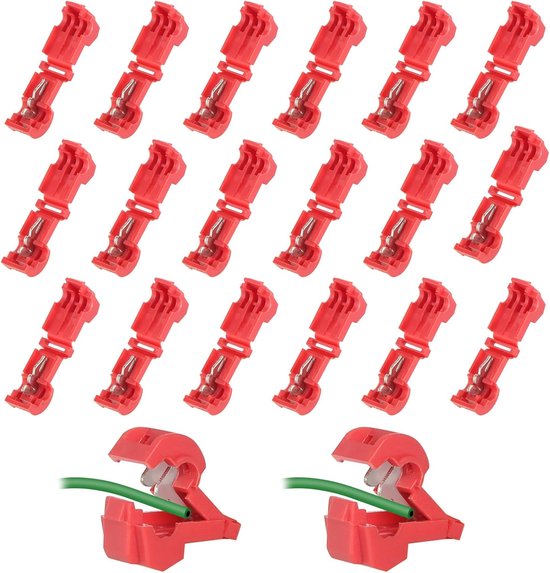 Aansluitklemmen voor robotmaaier - Set van 20 stuks voor begrenzingskabel en laadstation met T-aftakverbinder en snelverbinder - Aftakklemmen en stroomdief voor grasmaaiers en robotmaaiers van Merkloos	