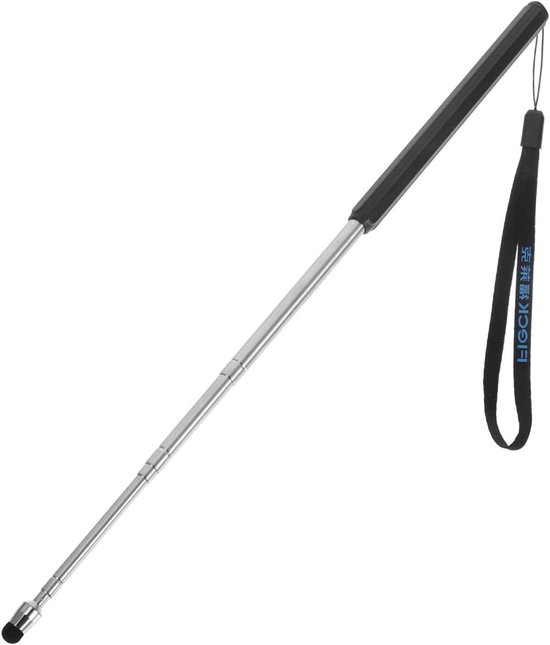 Aanwijsstok Telescopisch - Lesstok Vinger - Interactief Lesgeven - Verstelbare Lengte - 19 cm - Zwart