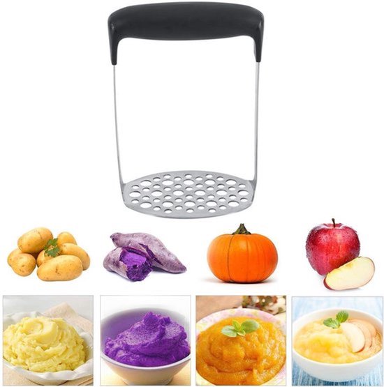 Aardappelstamper, roestvrijstalen aardappelbreker, aardappelpers, sapcentrifuge, voeding voor kinderen, 6 mm en 9 mm openingen