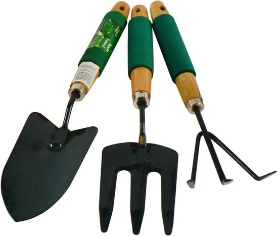 AB Tools Tuin Tuinieren Handhark/Spade/Schop/Vork 3st Set Graven Reiniging