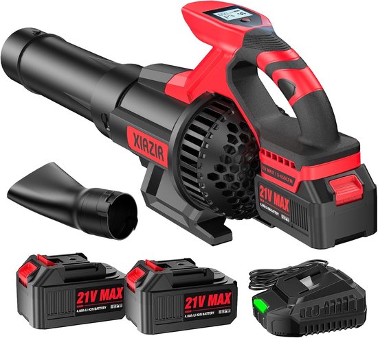Accu Bladblazer 21 V met LCD-scherm – 2 x 4,0 Ah Accu – 650 CFM – 3 Snelheden en Snellader