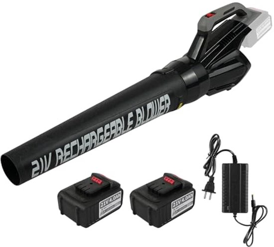 Accu-bladblazer 21V met 4,0 Ah accu en oplader voor bladeren, sneeuw en stof van Merkloos	