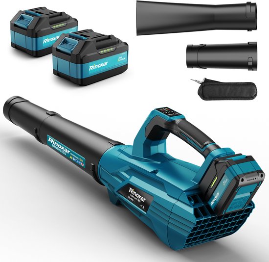 Accu Bladblazer, Bladblazer Op Accu Met Borstelloze Motor 35000 Tpm 850w, Luchtsnelheid 180km/U Met 5 Snelheden, Met 5200mah/18v-Accu’S, 2 Verwisselbare Mondstukken van Merkloos	