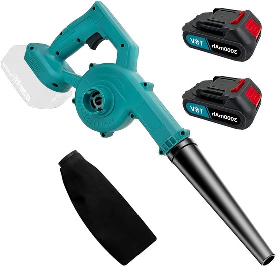 Accu Bladblazer - Draadloze Bladzuiger - Tuinonderhoud - 2-in-1 Functionaliteit - 2x 3.0 Ah Accu - Blauw