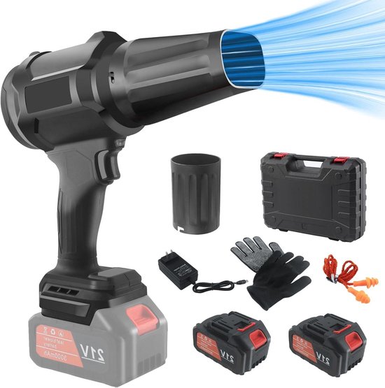 Accu Bladblazer - Mini Bladblazer Draadloos - Tuin Onderhouden - Turbo Ventilator - 21 Volt - Zwart