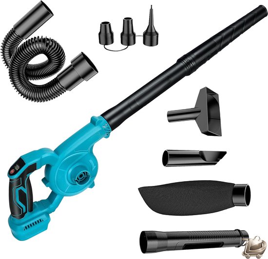 Accu Bladblazer Set - 18V - 2-in-1 Bladblazer en Zuiger - Borstelloze Motor - 3 Snelheden Instelbaar - Tuin, Bladeren, Sneeuw - Zonder Accu van Merkloos	