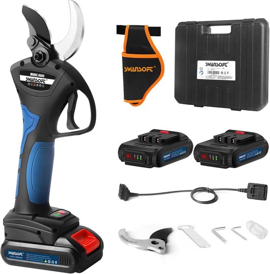 Accu-elektrische takkenschaar met 40 mm snijdiameter - lichtgewicht en efficiënt voor tuinonderhoud van Merkloos	