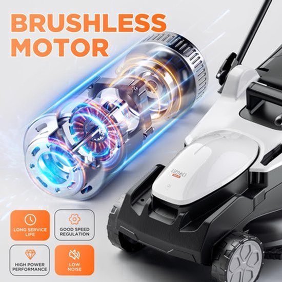 Accu Grasmaaier – Elektrische Gazonmaaier – Draadloze Maaier – Lithium-ion Maaier – Mulchmaaier – 43 cm Maaibreedte – Brushless Motor & 40L Grasopvangbak