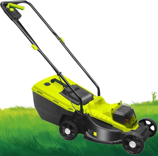 Accu grasmaaier - Elektrische maaier - Gazon onderhouden - 3 maaihoogtes - 33 cm maaibreedte - Grijs