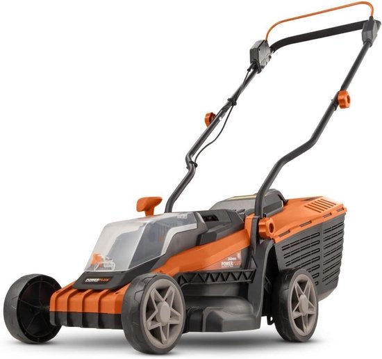 Accu Grasmaaier - Elektrische Machine - Gazon Onderhoud - Borstelloze Motor - 340 mm Werkbreedte - Oranje
