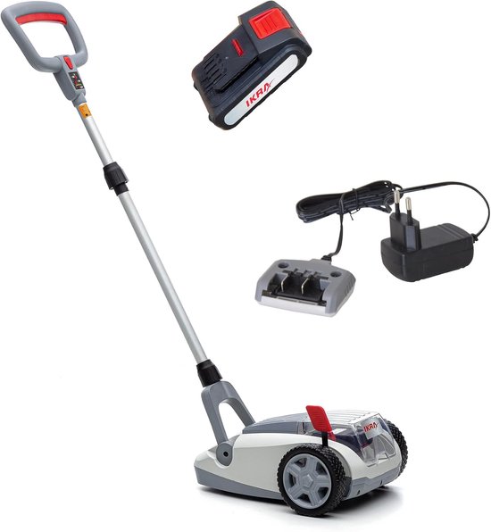 Accu Grasmaaier - Handmaaier Mulchfunctie - Kleine Gazons Onderhouden - Borstelloze Motor - 21 cm Maaibreedte - Grijs Rood