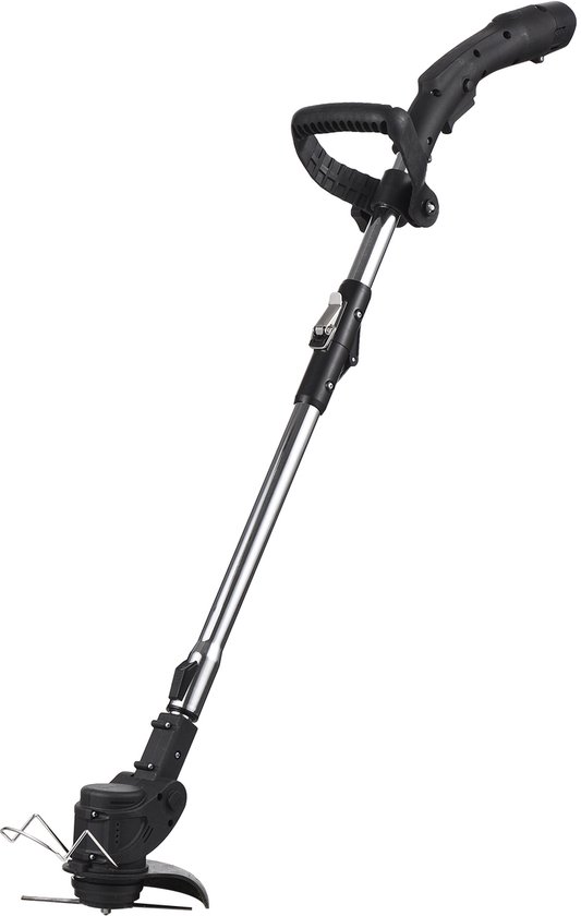 Accu Grastrimmer 12V – Draadloze Onkruidverwijderaar – Telescopische Stok 26,5 cm – 3-in-1 Messen (Kunststof, Metaal & Zaagblad) – Incl. 2 Batterijen & Oplader – Voor Tuin & Gazons van Merkloos	