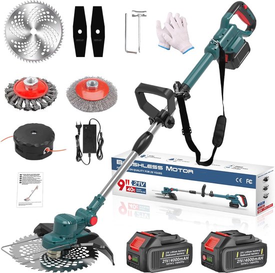 Accu Grastrimmer 750W met Onkruidborstel en Verstelbare lengte – Ideaal voor Tuinonderhoud van $