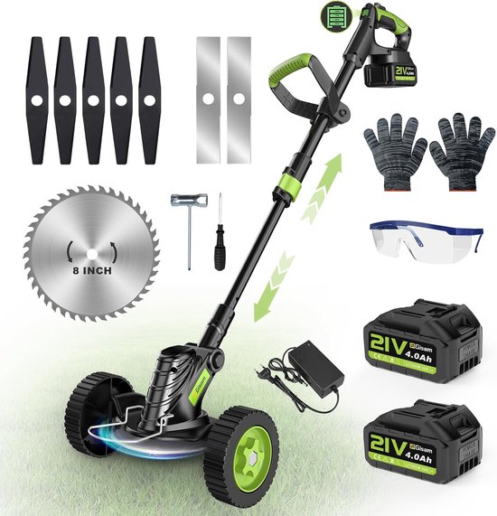 Accu Grastrimmer Met Borstelloze Motor - Efficiënte Tuintrimmer Met 3 Soorten Messen van VONROC