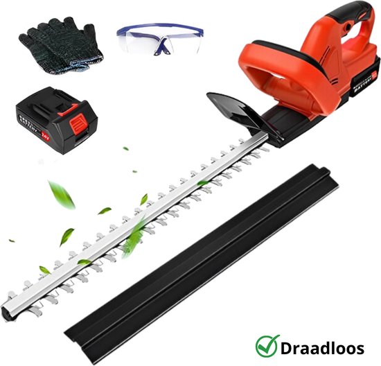 Accu Heggenschaar - Snijdt Takken Door Tot 15mm - Geschikt Voor Makita Accu - Inclusief Beschermingscover/Handschoenen/Veiligheidsbril/Toolkit - Rood