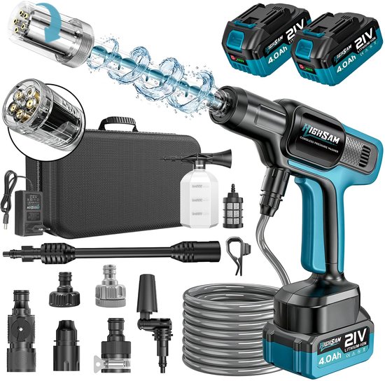 Accu-hogedrukreiniger 3000 W - borstelloze motor - 3-versnellingsmodus - ideaal voor mobiel gebruik - SnelShoppen