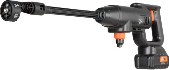 Accu Hogedrukreiniger, 40 Bar - 4,2 L/Min - Handzaam Ontwerp Met 4,0 Ah Accu - 6-In-1 Mondstuk - voor Auto, Terras En Planten van VONROC