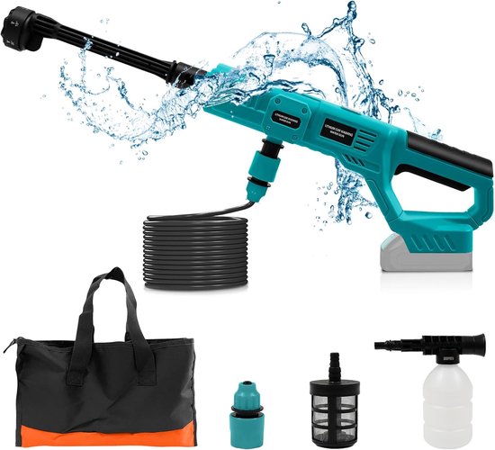 Accu-hogedrukreiniger voor Makita 18 V, mobiele hogedrukreiniger met slang, draagbaar voor auto, terras, raam, gazon (zonder accu)