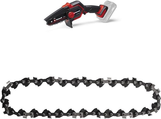 Accu-kettingzaag 18V - 12,5 cm Zaaglengte - Borstelloos - Met Reserveketting van Merkloos	
