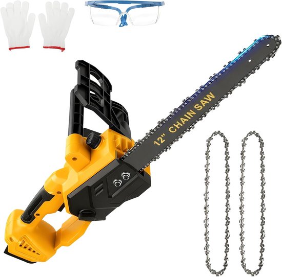Accu Kettingzaag - Draadloze Handzaag - Takken Snoeien - Borstelloze Motor - 12 Inch van Merkloos	