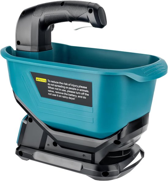Accu-meststrooier voor Makita accu 18 V, strooiwagen gazonmest met 3,3 liter reservoir, universele strooistrooier, 6-traps toerentalregeling, 8-traps strooiregeling, max. strooibreedte 5 m, 140 graden van Merkloos	
