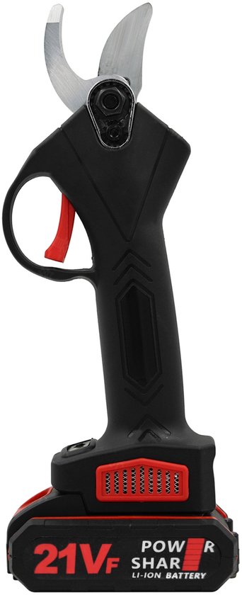 Accu Snoeischaar 30mm – 21V Elektrische Snoeischaar – 2x 1200mAh Batterij – SK5 Stalen Mes – Inclusief Opbergkoffer – Zwart van Merkloos	
