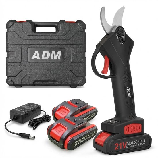 Accu Snoeischaar 30mm - Elektrische Snoeischaar met 2 Accu’s - Professionele Takkenknipper incl. Koffer