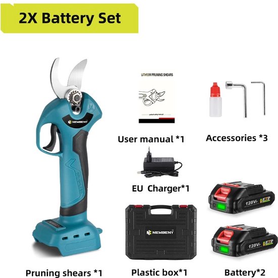 accu - snoeischaar op accu - snoeischaar 2 accu's - snoeischaar voor accu makita - takkenschaar op accu van Makita