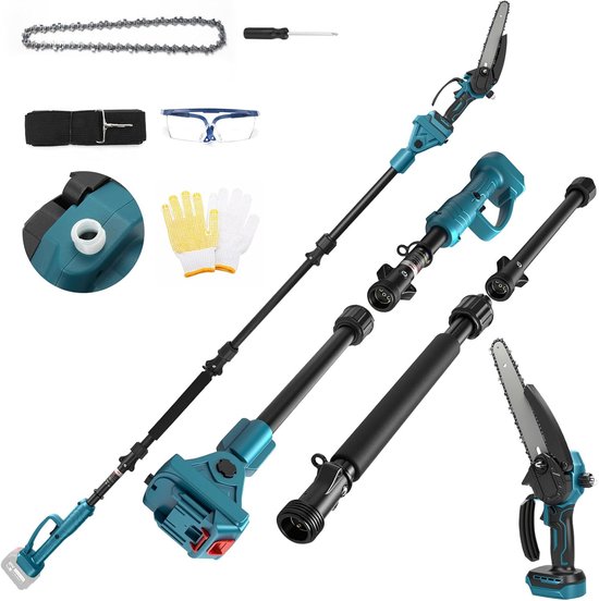 Accu Snoeizaag - Mini Kettingzaag - Tuinonderhoud Snoeien - Telescoop Uittrekbaar - 45 Meter Bereik van Merkloos	