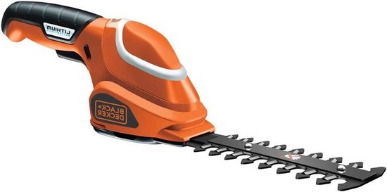 Accu-struikschaar (36 V Li-Ion zwaardlengte 15 cm batterijduur ca. 50 min soft grip inschakelvergrendeling laadindicator laadstation en oplaadkabel inbegrepen) van Merkloos	