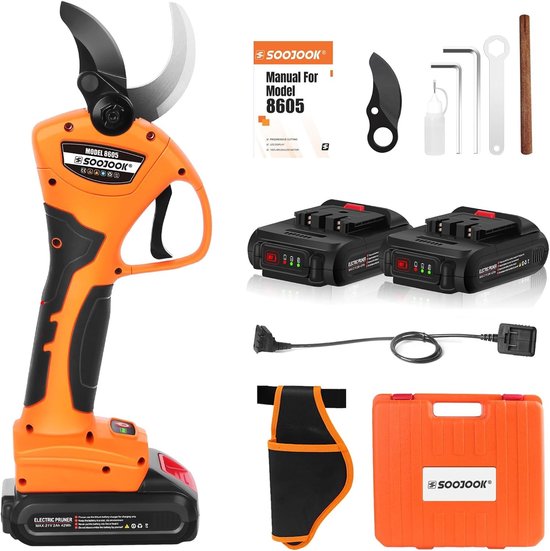 Accu Takkenschaar - Professionele Elektrische Snoeischaar - 40 mm - Met Accu en Verlengkabel - Voor Tuiniers