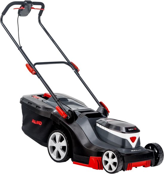 Accugrasmaaier 38 cm maaibreedte - Centrale maaihoogteverstelling 20-75 mm, 45L opvangbak, kunststof behuizing, zonder accu