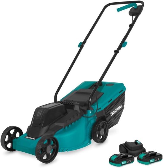 Accugrasmaaier - Draadloze grasmaaier - Kleine tuin onderhouden - Borstelloze motor - 32 cm maaibreedte - Groen