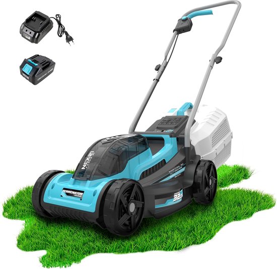 Accugrasmaaier - Elektrische grasmaaier - Gazon onderhoud - Borstelloze motor - 32 cm maaibreedte