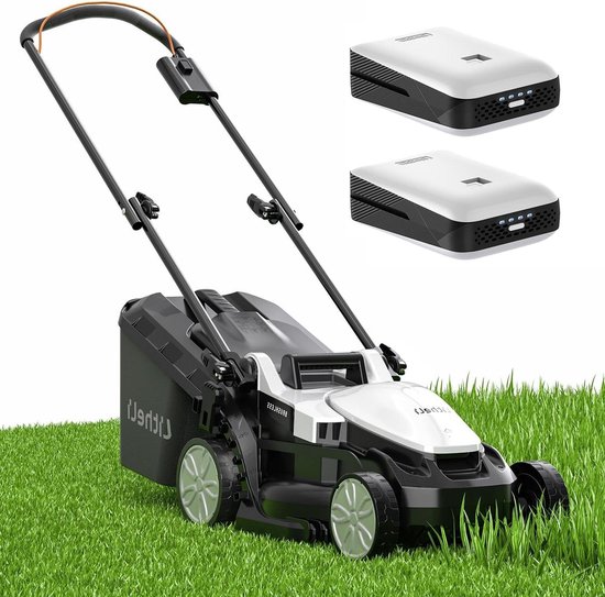 Accugrasmaaier - Elektrische grasmaaier - Gazon Onderhoud - Borstelloze Motor - 37 cm Snijdbreedte - Zwart