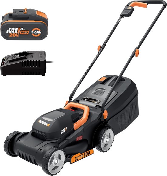 Accugrasmaaier - Elektrische Grasmaaiers - Gazontrimmer - Grastrimmer - met Krachtige Borstelloze Motor - Maaibreedte 30cm - 3 Instelbare Maaihoogtes (30-70 mm) - 4000 mAh Lithium-ion Accu - Oplader - 20V - Zwart