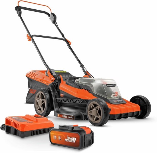 Accugrasmaaier - Elektrische maaier - Gazon onderhoud - Borstelloze motor - 42 cm snijbreedte - Oranje