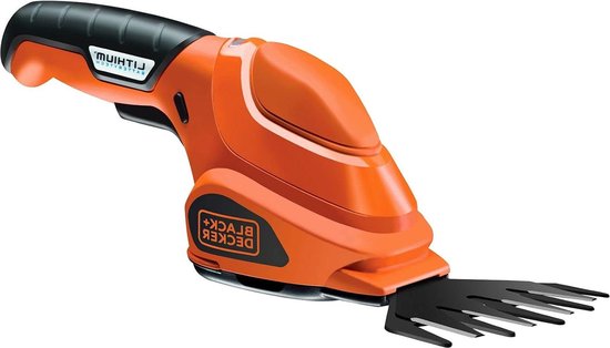 Accugrasschaar 36V Li-Ion compact - voor gazononderhoud - acculooptijd 45 min - inschakelblokkering - incl. laadstation - oplaadkabel - led-laadindicator van BLACK+DECKER