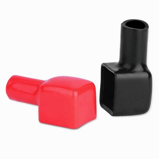 Accuklemmen Afdekkingen - paar accuklemmen isolator afdekkingen - Beschermer Positief en Negatief Rood & Zwart - 192681 - 192682 van Merkloos	