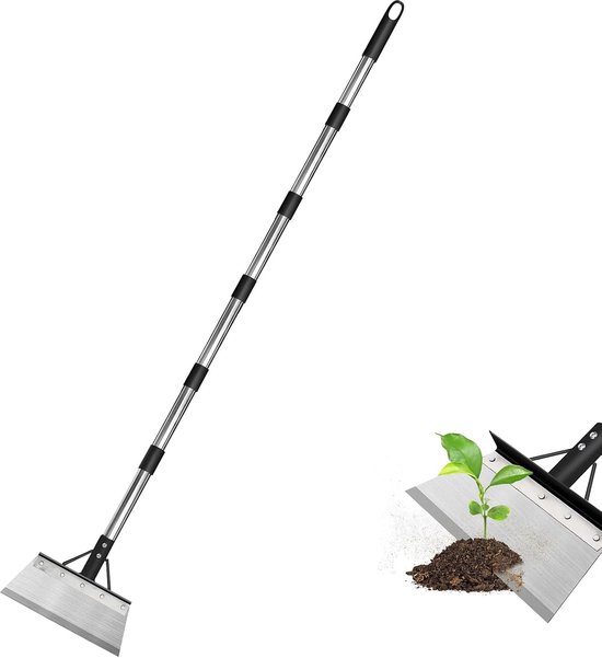 Aceome Multifunctional Garden Shovel, Leaf Shovel with Handle, Adjustable Length, Lawn Edge Scraper, Leaf Scoop for - ShopVlot