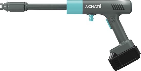 Achaté Draadloze Hogedrukreiniger – 21V Accu Hogedrukspuit – Auto & Terrasreiniger – 200W Motor – 6-in-1 Spuitkop – 7m Slang – 40 Min Gebruik – Opbergkoffer van Merkloos	