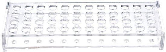 acryl testbuishouder - ideaal voor 1,5 ml - 2 ml laboratoriumbuisjes - transparant - 48 vakken - opslagoplossing - laboratoriumaccessoires
