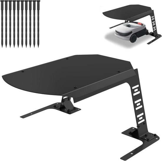 ACXIN garage voor robotmaaier van metaal, robuuste afdekking voor grasmaaierrobot tegen regen wind zon, 77x94x36 cm van Merkloos	